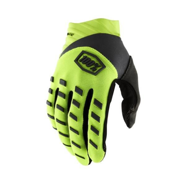 100% Airmatic Youth Gloves Fluo Yellow / Black click to zoom image