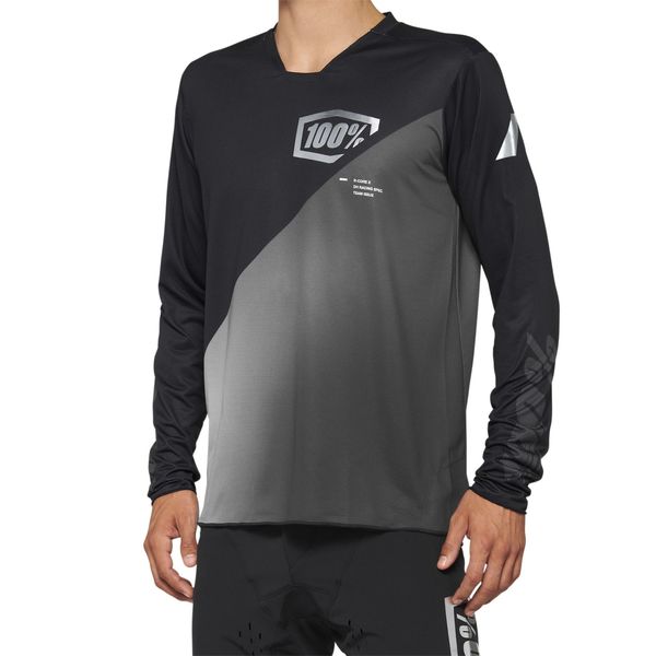 100% R-Core X Long Sleeve Jersey Black / Grey click to zoom image