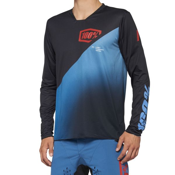 100% R-Core X Long Sleeve Jersey Black / Slate click to zoom image