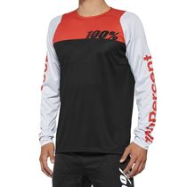 100% R-Core Long Sleeve Jersey Black / Racer Red