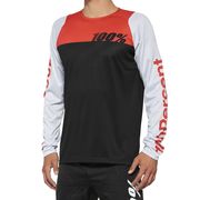 100% R-Core Long Sleeve Jersey Black / Racer Red 