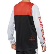 100% R-Core Long Sleeve Youth Jersey Black/Racer Red click to zoom image