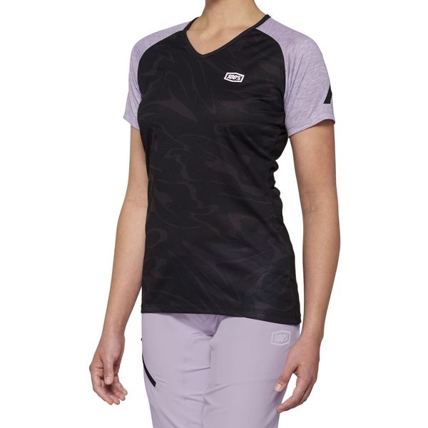 100% Airmatic Short Sleeve Women's Jersey Black / Lavender click to zoom image