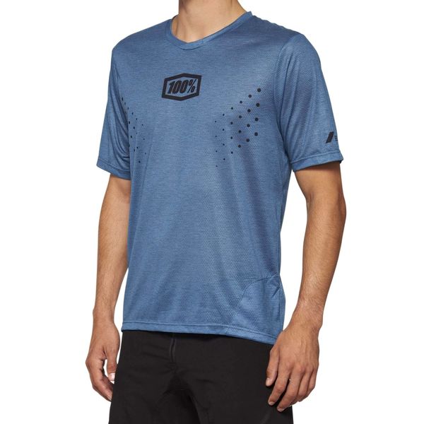 100% Airmatic Mesh Short Sleeve Jersey Slate Blue click to zoom image