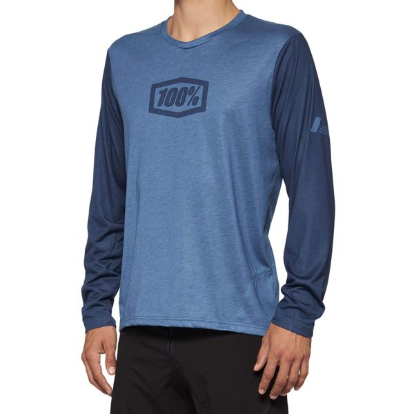 100% Airmatic Long Sleeve Jersey Slate Blue click to zoom image