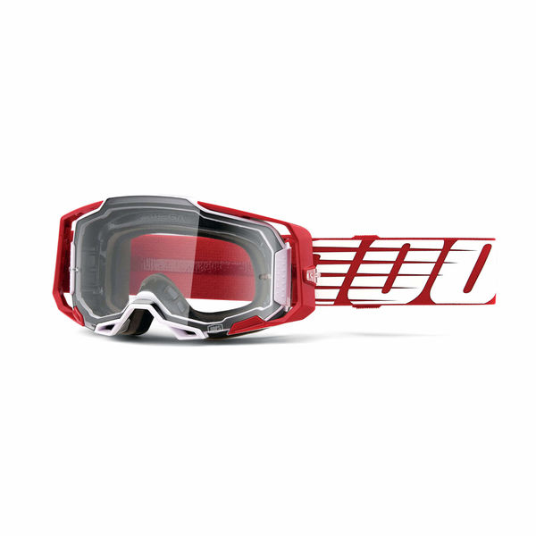 100% Armega Goggles Deep Red / Clear Lens click to zoom image