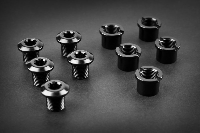 AbsoluteBLACK CHAINRING BOLTS (5x Long Bolts plus Nuts) BLACK click to zoom image
