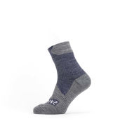 Sealskinz Bircham Waterproof All Weather Ankle Length Sock Small Navy Blue/Grey Marl  click to zoom image