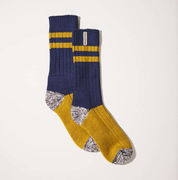 Sealskinz Cawston Bamboo Mid Length Colour Blocked Sock Small/Medium Navy/Yellow/Grey  click to zoom image