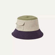 Sealskinz Lynford Waterproof Womens Colour Block Canvas Bucket Hat Small/Medium Cream/Green/Navy  click to zoom image