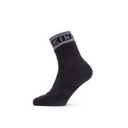 Sealskinz Mautby Waterproof Warm Weather Ankle Length Sock With Hydrostop Small Black/Grey  click to zoom image
