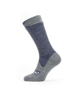 Sealskinz Raynham Waterproof All Weather Mid Length Sock Small Navy Blue/Grey Marl  click to zoom image