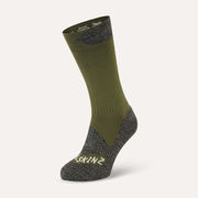 Sealskinz Raynham Waterproof All Weather Mid Length Sock Small Olive/Grey Marl  click to zoom image