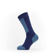 Sealskinz Runton Waterproof Cold Weather Mid Length Sock With Hydrostop Small Navy Blue/Red  click to zoom image