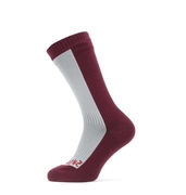 Sealskinz Starston Waterproof Cold Weather Mid Length Sock Small Grey/Red  click to zoom image