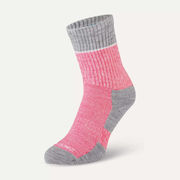 Sealskinz Thurton Solo Quickdry Mid Length Sock Small Pink/Light Grey Marl/Cream  click to zoom image
