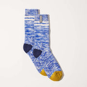 Sealskinz Thwaite Bamboo Mid Length Twisted Sock Small/Medium Blue/Yellow/Cream  click to zoom image