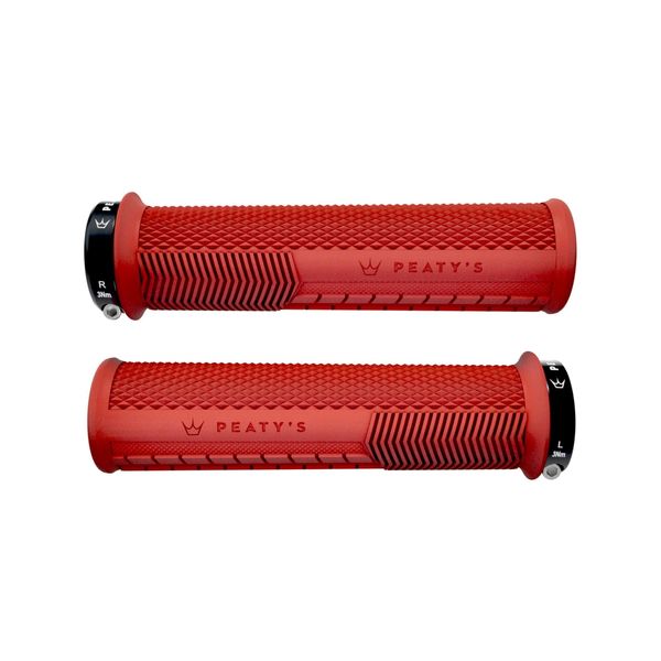 Peaty's Monarch Knurl Grip Thin (30-32mm) Red click to zoom image