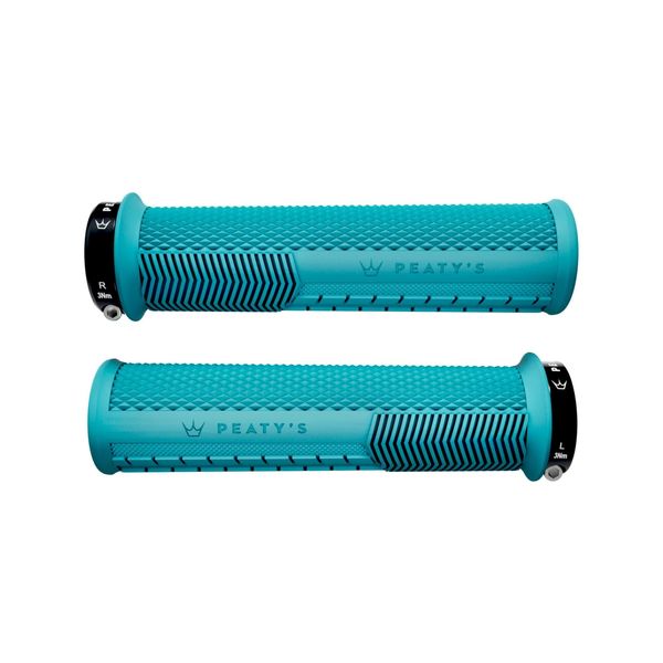 Peaty's Monarch Knurl Grip Thin (30-32mm) Turquoise click to zoom image