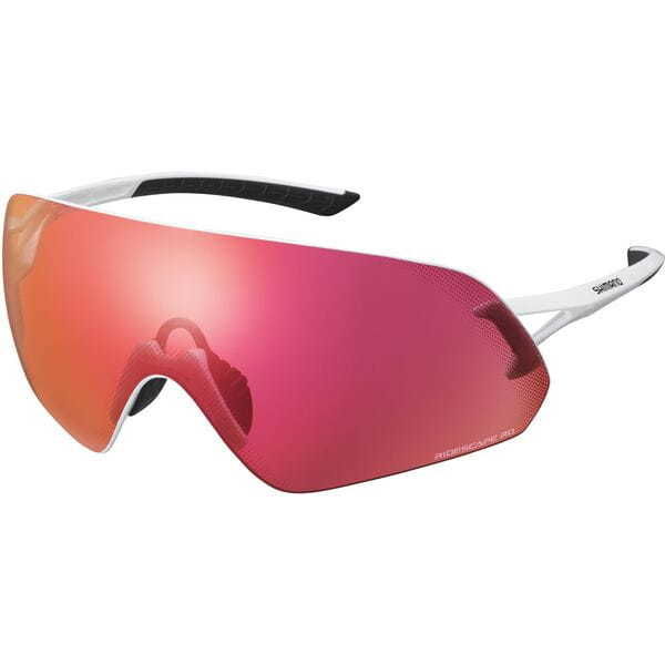 Shimano Aerolite Glasses, Metalic White, RideScape Road Lens click to zoom image