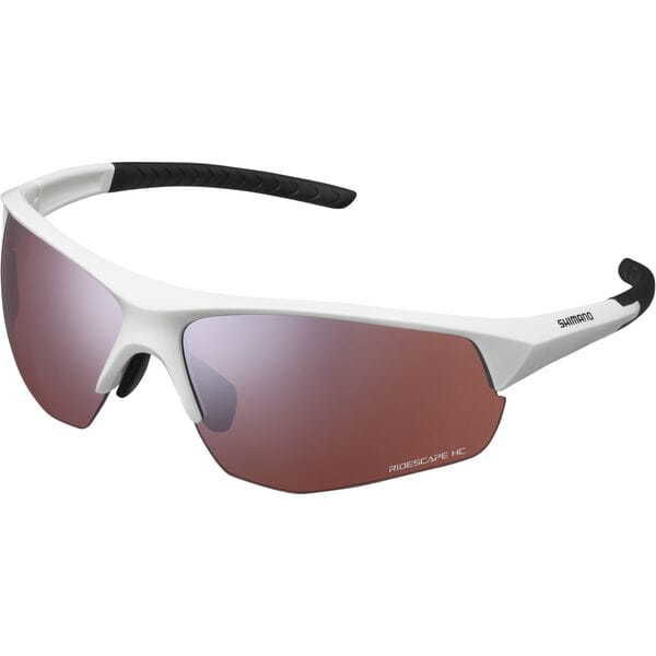 Shimano Twinspark Glasses, White, RideScape High Contrast Lens click to zoom image