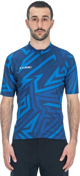 Cube Atx Jersey Full Zip Cmpt S/s Blue click to zoom image