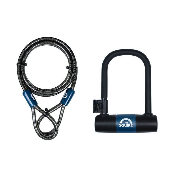 Squire Matterhorn 140 Shackle Kit D Lock - 140mm Key 14mm steel shackle Lock w bracket. Security rating 10 inc. Ext.10x1800 Cable click to zoom image