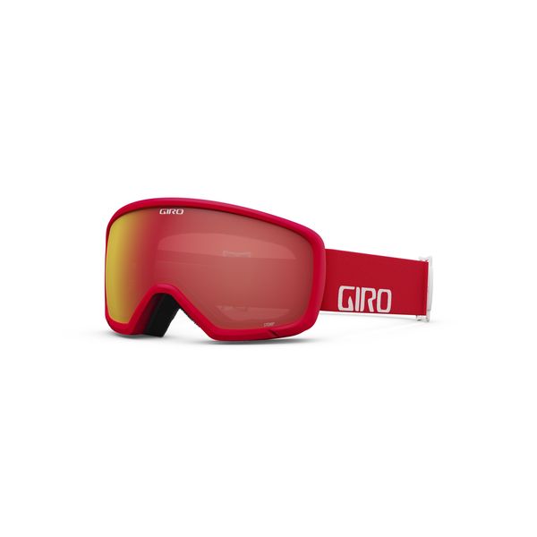 Giro Stomp Snow Goggle Red & White Wordmark - Amber Scarlet Len click to zoom image