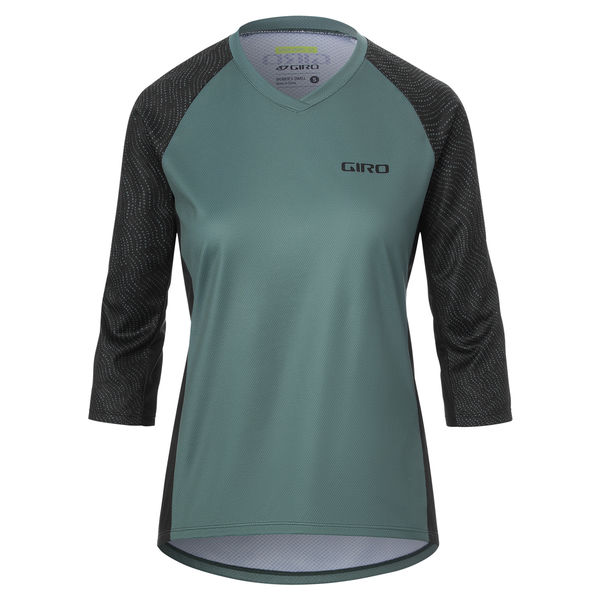 Giro Women's Roust 3/4 MTB Jersey Grey/Green Pounce click to zoom image