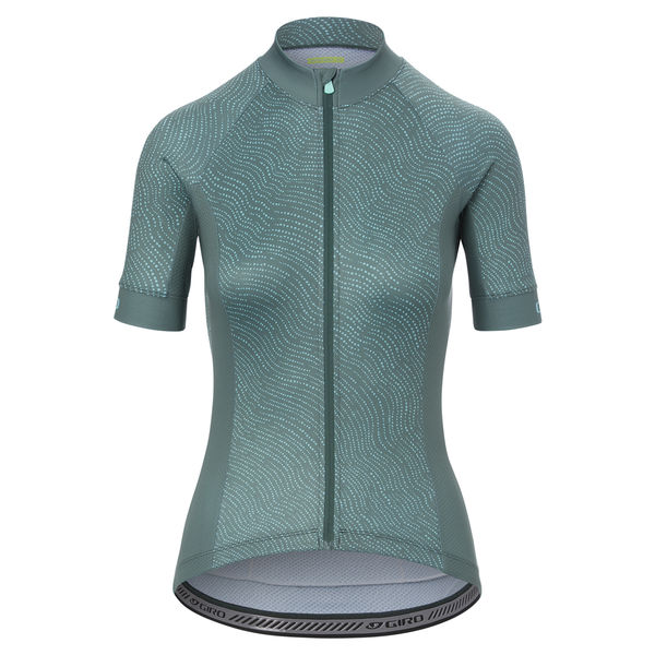 Giro Women's Chrono Sport Short Sleeve Jersey Grey/Green Pounce click to zoom image