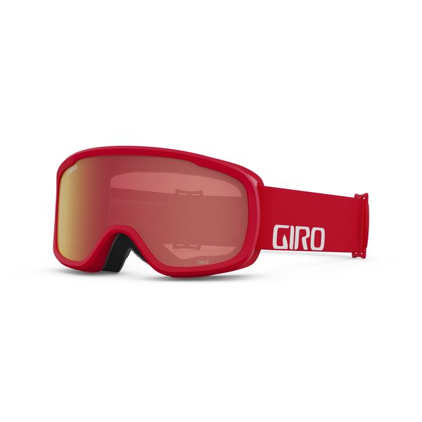 Giro Cruz Snow Goggle Red & White Wordmark - Amber Scarlet Len Medium Frame click to zoom image