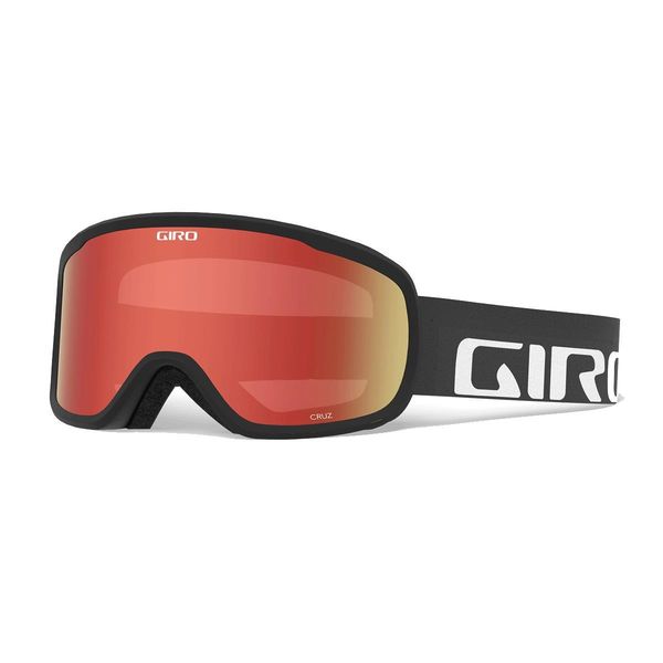 Giro Cruz Snow Goggle 2022: Black Wordmark - Amber Scarlet Lenses Medium Frame click to zoom image