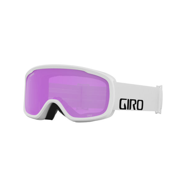Giro Cruz Snow Goggle 2022: White Wordmark - Amber Pink Lenses Medium Frame click to zoom image