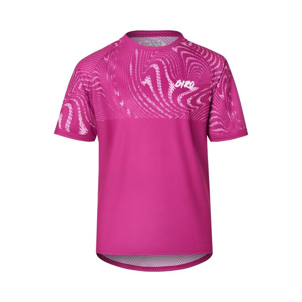 Giro Youth Roust Short Sleeve MTB Jersey Pink Ripple click to zoom image