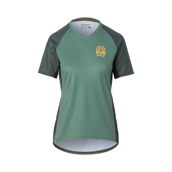 Giro Wavy Collection - Women's Roust Short Sleeve MTB Jersey Grey Green click to zoom image