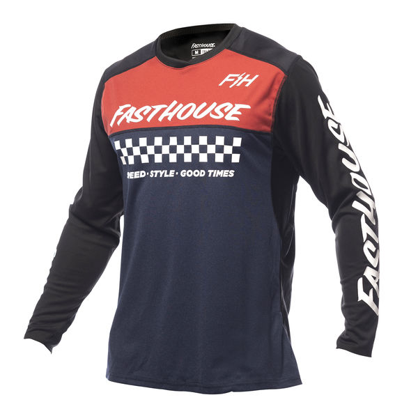 Fasthouse Alloy Mesa Long Sleeve Jersey Heather Red/Navy click to zoom image