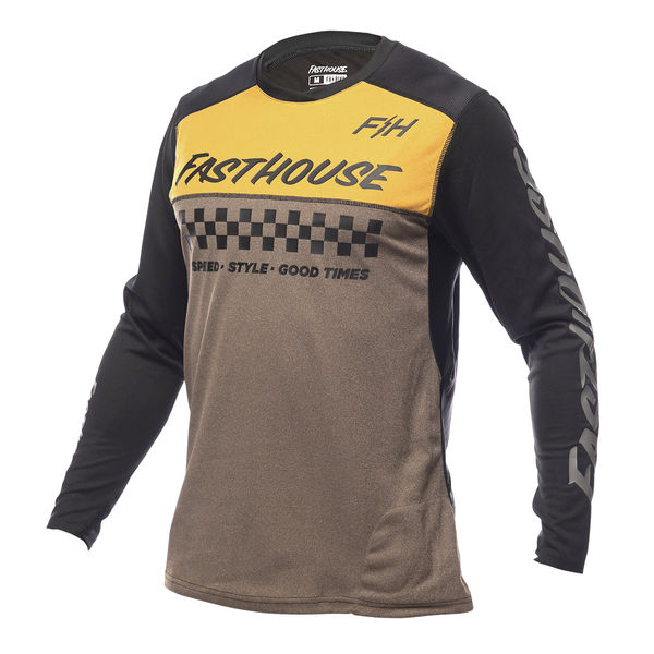 Fasthouse Alloy Mesa Long Sleeve Jersey Heather Gold/Brown click to zoom image