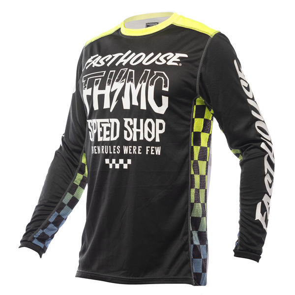 Fasthouse Grindhouse Brute Long Sleeve Jersey Black/Highviz click to zoom image