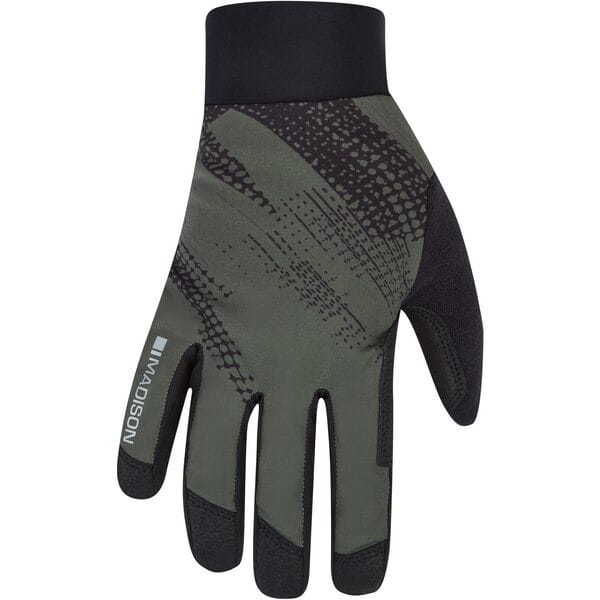 Madison Flux Waterproof Trail Gloves, midnight green perforated bolts click to zoom image