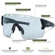 Madison Stealth Sunglasses - matt black / photochromic click to zoom image