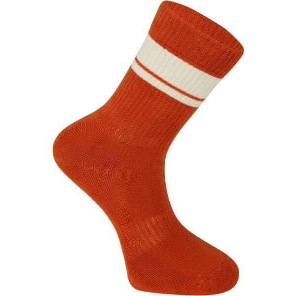 Madison Roam Isoler Crew Sock, rust orange stripe click to zoom image