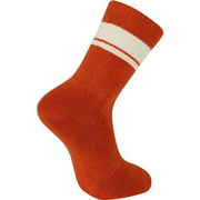 Madison Roam Isoler Crew Sock, rust orange stripe click to zoom image