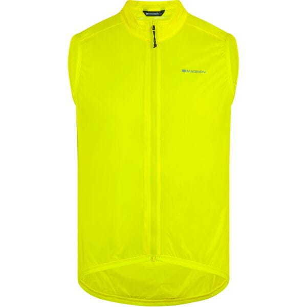 Madison Flux Men's Ultra Packable Waterproof Gilet, yellow click to zoom image