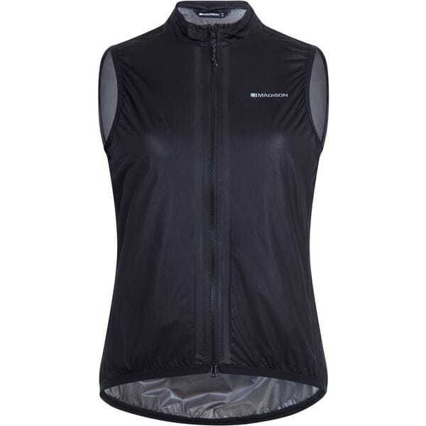 Madison Flux Women's Ultra Packable Waterproof Gilet, black click to zoom image