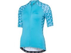 Madison Sportive women's short sleeve jersey, blue curaco geo camo 